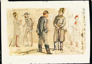 ヴィットーリオエマヌエーレ2世（1820-78年）1849年3月24日、ヴィニャーレでジョセフラデツキーフォンラデッツ（1766-1858）と会う（紙にペンとインクとトイレ）